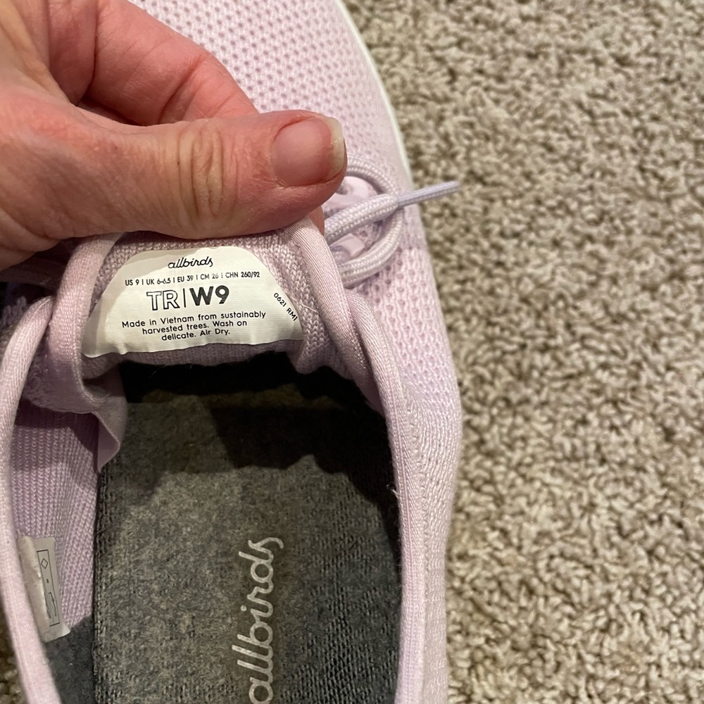 Allbirds Womens Tree Runner Lilac (White Sole) Running Shoes Size 9 - Picture 5 of 8